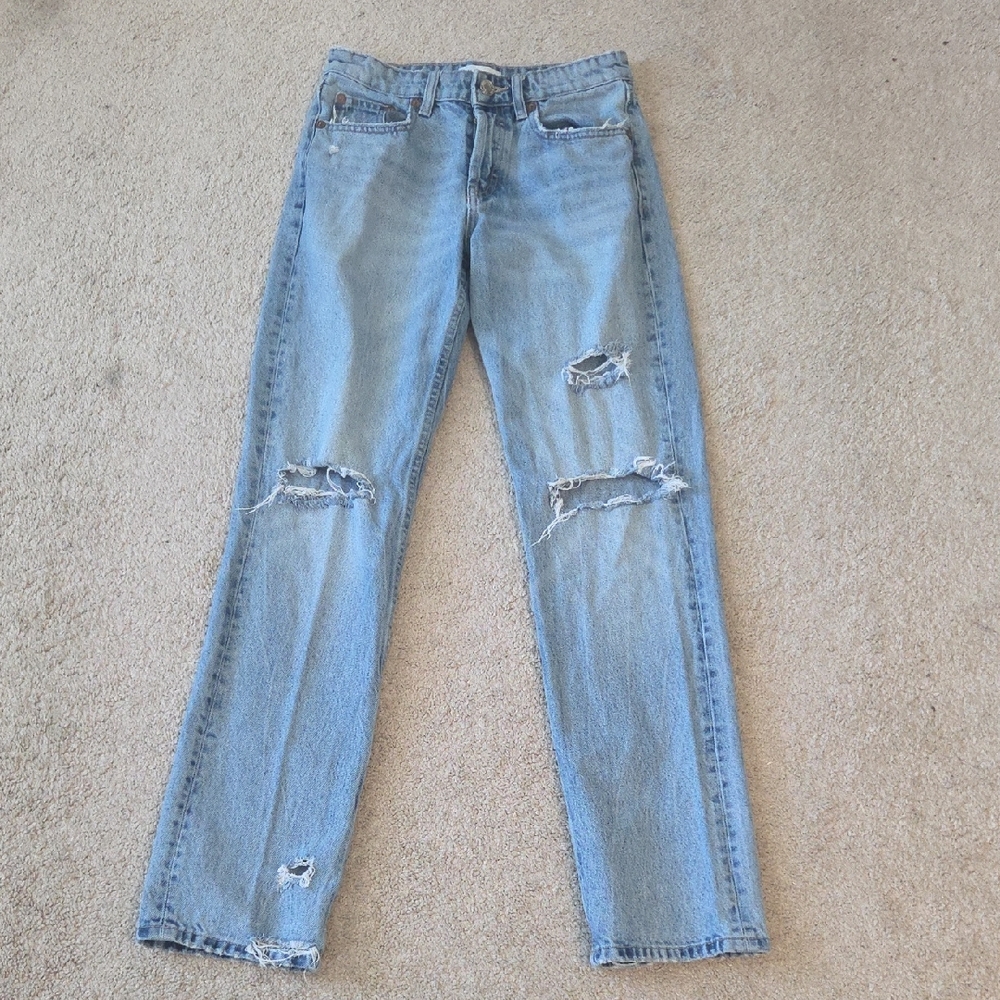 Zara Blue Distressed Jeans